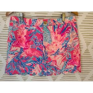 Lilly Pulitzer Pink, Blue & White Floral Mini Skirt